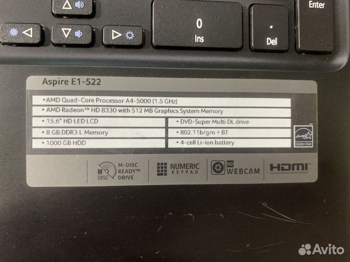 Корпус верхняя часть топкейс Acer Aspire E1-522