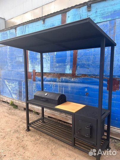 Мангал с печкой под казан