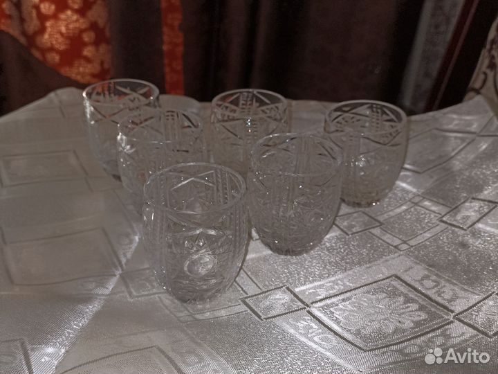 Хрустальные стопки 6шт