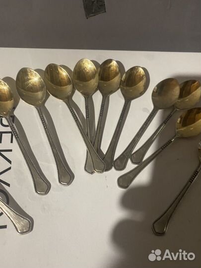 Ложки кофейные с позолотой