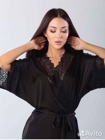 Халат шёлковый атласный новый