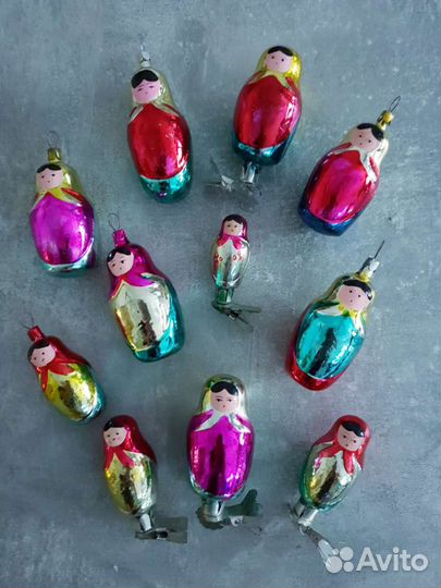 Елочные игрушки СССР. Матрешки