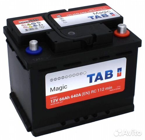 Мощный аккумулятор TAB magic 66 Ah для Нивы 4*4