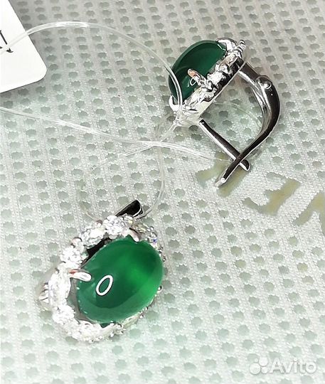 Серьги серебро агат С166