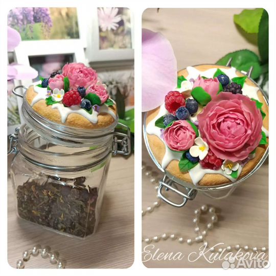 Баночка с декором для сыпучих продуктов