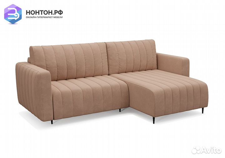 Угловой диван пантограф Маркфул велюр бежевый