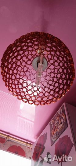 Люстра потолочная с абажуром