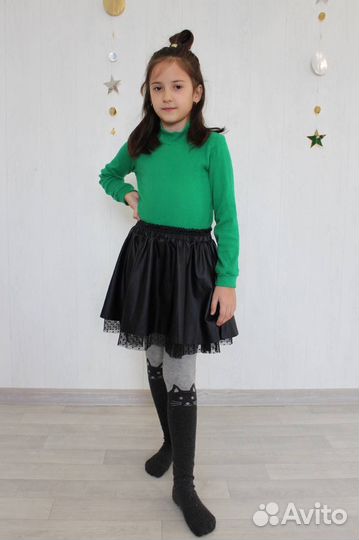 Юбка кожаная для девочки