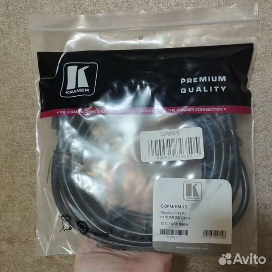 Кабель dp-hdmi, DP-DP Kramer 4,6 м