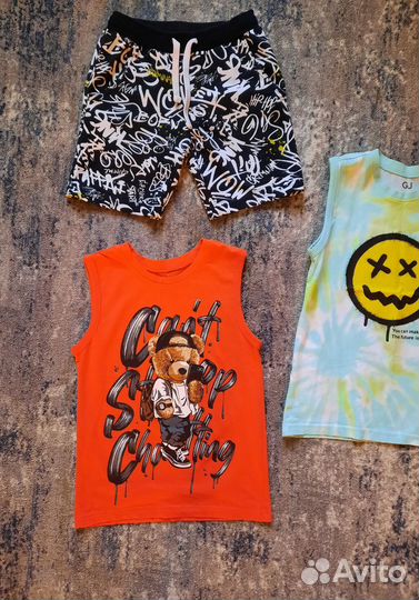 Шорты и майки, р. 122-128 (пакетом)