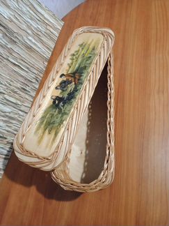 Сувенирная коробка плетёная для хранения бутылки