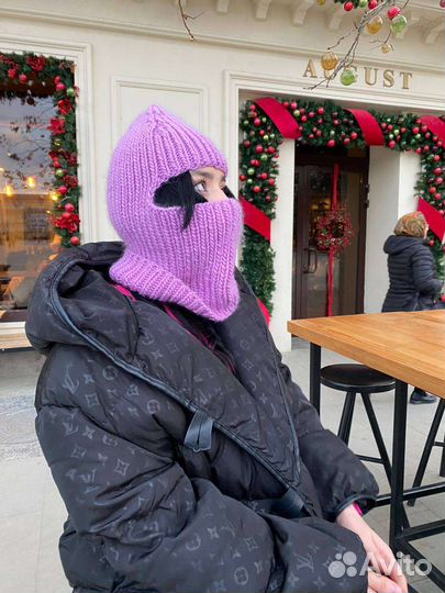 Шапка шлем капор балаклава спицами