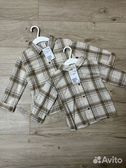 Рубашка в клетку h&m 80р, 92р новая