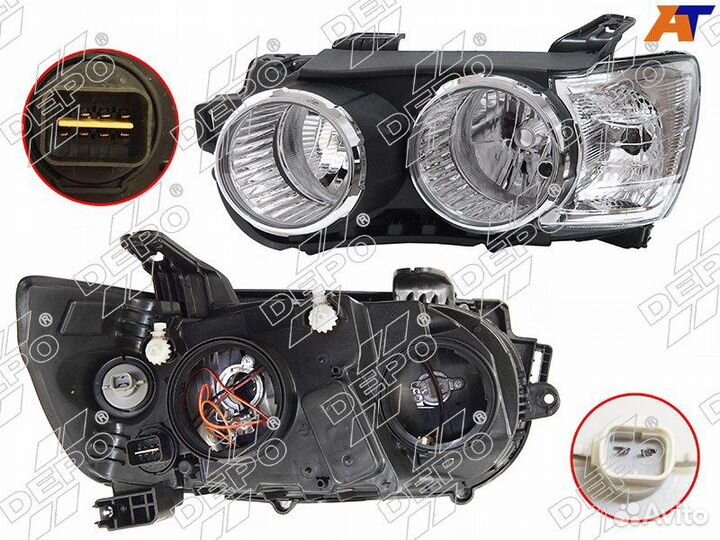 Фара chevrolet aveo 11-15 LH окантовка хром