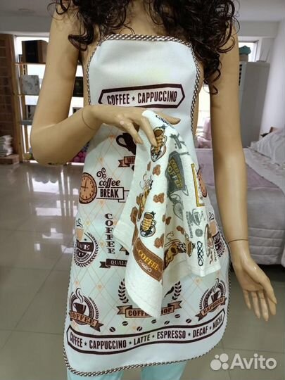 Кухонный фартук в комплекте с полотенцем