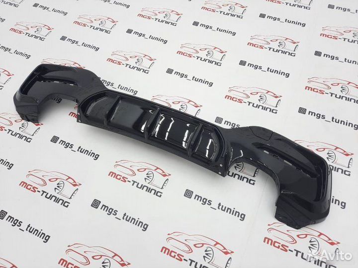 Диффузор BMW 1 F20 M-Performance 2x2 черный глянец