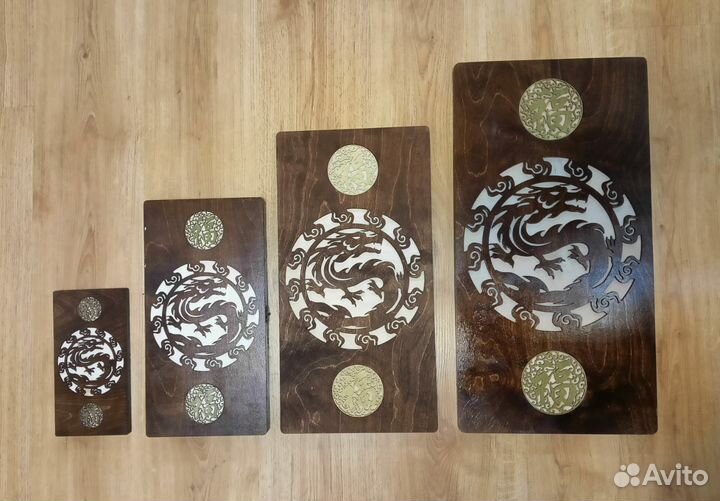 Лакированные нарды с драконом, ручной работы