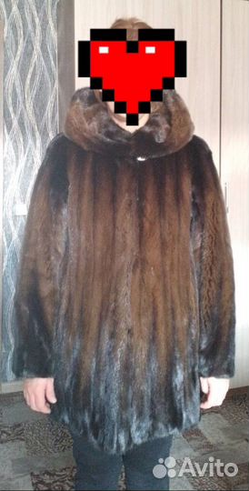 Шуба норковая с капюшоном