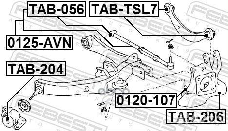 Опора шароавая toyota caldina 02-07 зад.подв