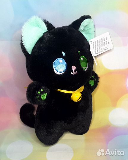 Мягкая игрушка Котик аниме с колокольчиком