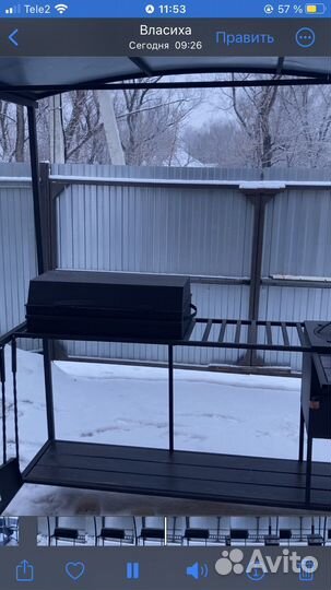 Мангал с печью под казан и крышей