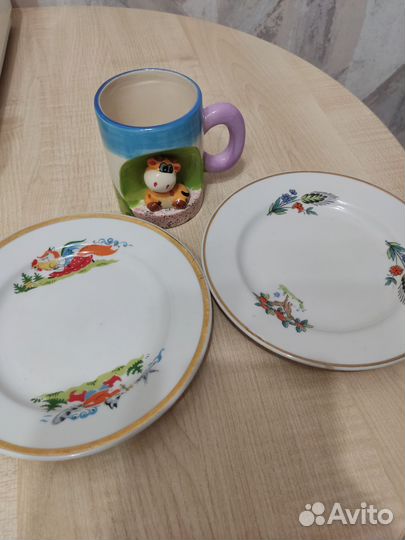 Тарелки винтажные детские