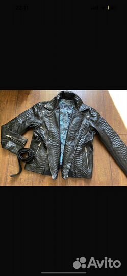 Косуха из натуральной кожи питона, размер 48-50