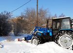 Чистка снега, трактором, лопатами