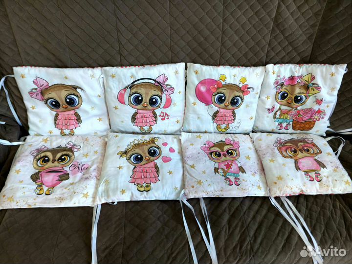 Бортики в кроватку для девочки