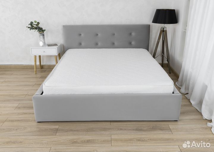 Кровать двуспальная + матрас 160х200 Роза велюр