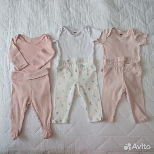 Пакет одежды на девочку 0-3 мес 56-62