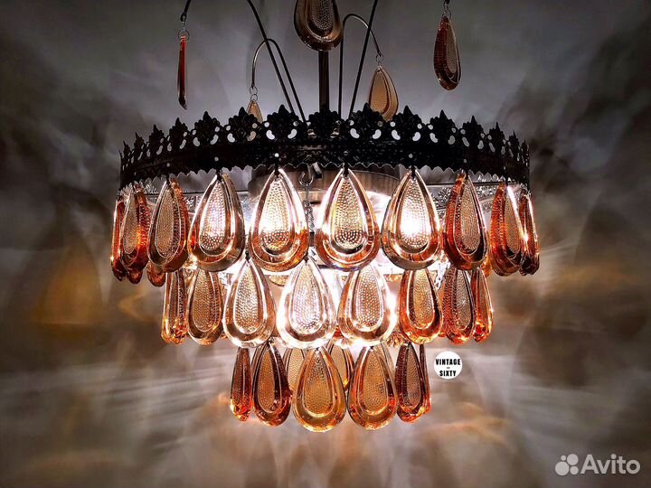 Люстра хрустальная из цветного хрусталя СССР