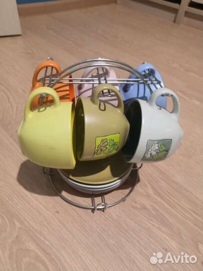 Чайный набор керамический, 6 чашек, 5 тарелочек