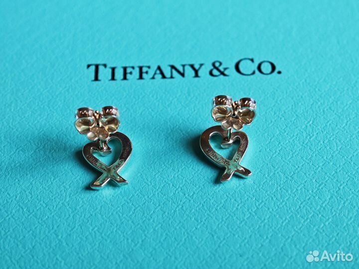 Серьги Сердечки Tiffany&Co Loving Heart AG925