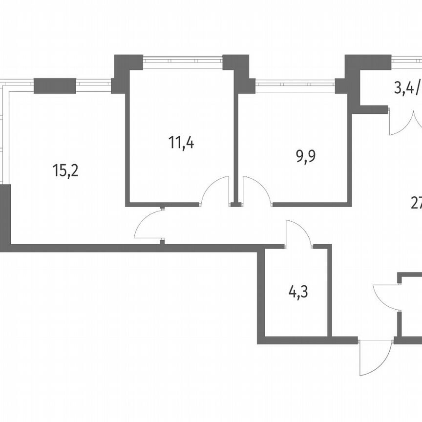 3-к. квартира, 73,3 м², 6/9 эт.