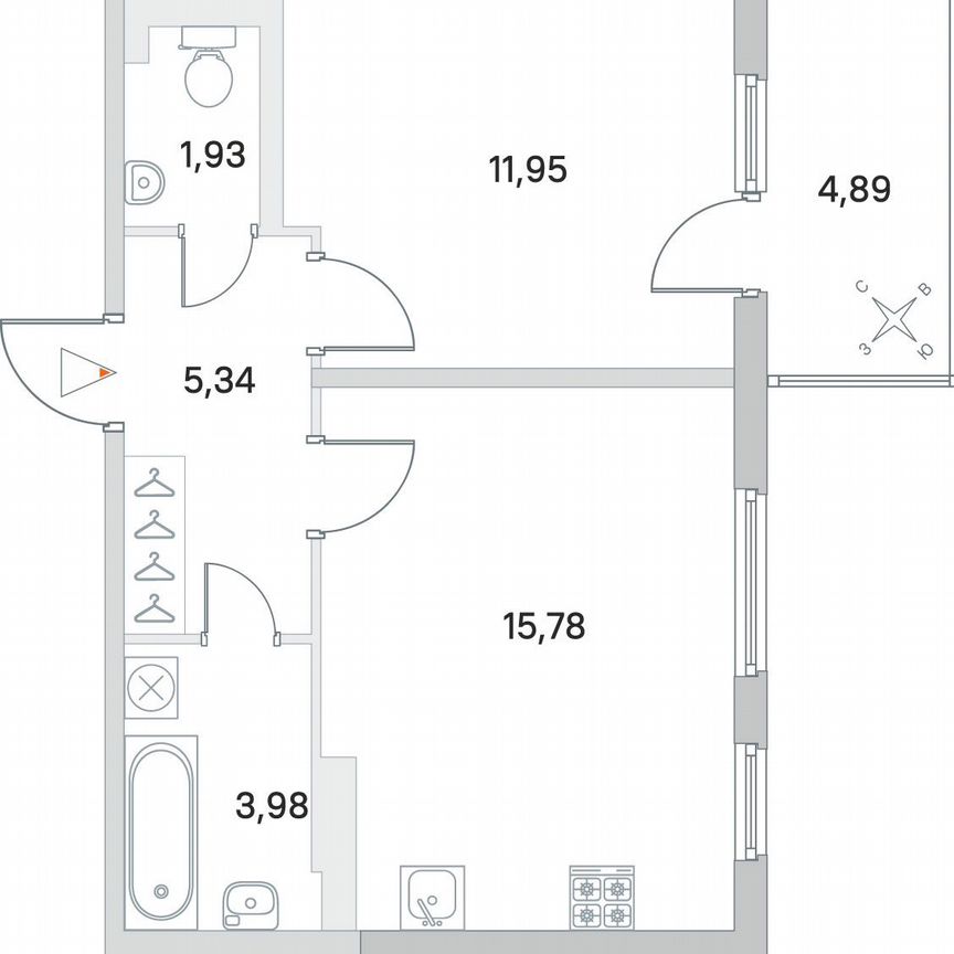 1-к. квартира, 40,7 м², 5/5 эт.