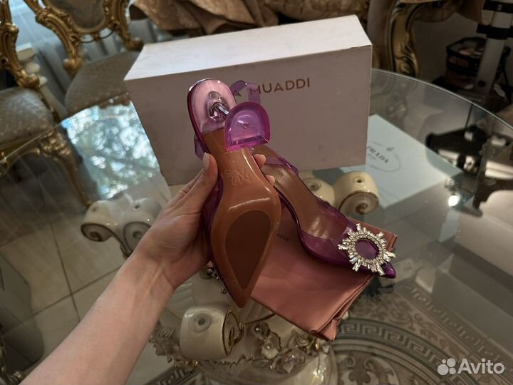 Новые босоножки Amina Muaddi Purple все размеры