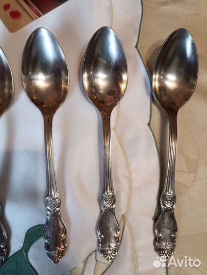 Ложки десертные мельхиоровые Серебряная роза