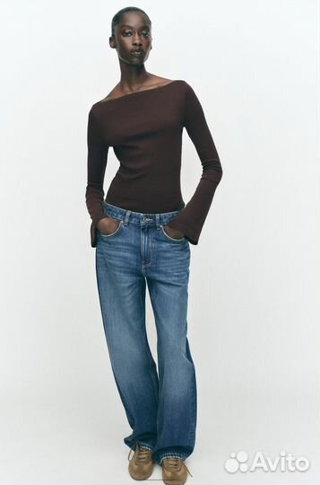 Топ zara с рукавами клеш