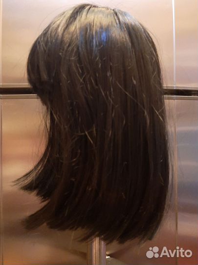 Парик черный каре с чёлкой