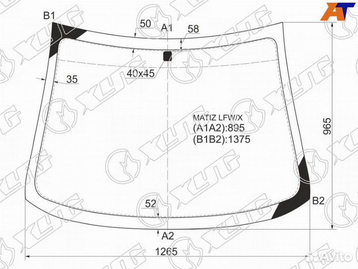 Стекло лобовое daewoo matiz