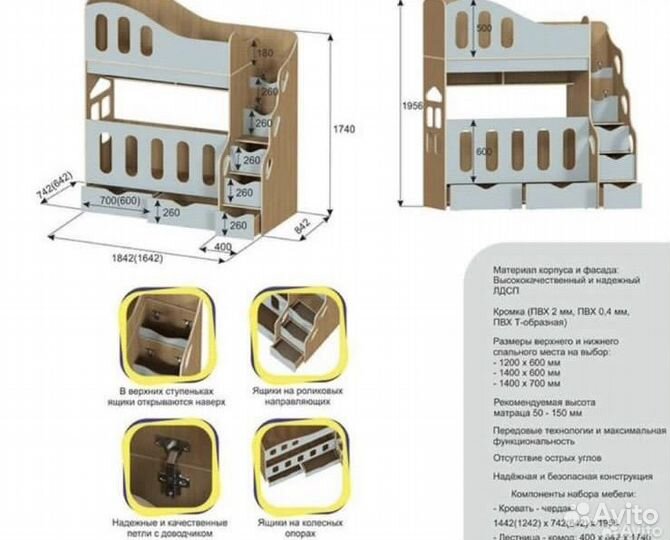 Детская двухярусная кровать