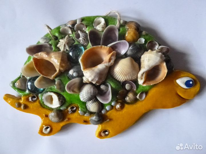 Черепашка в ракушках - панно