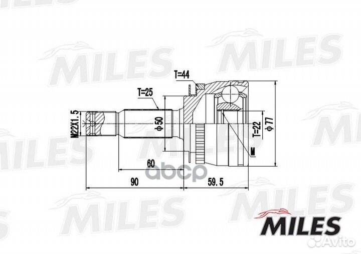 Шрус наружный KIA cerato 1.6 04- (с ABS) (GSP 8
