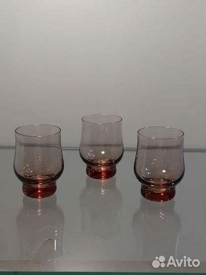 Набор коньячных рюмок цветное стекло, неман, СССР