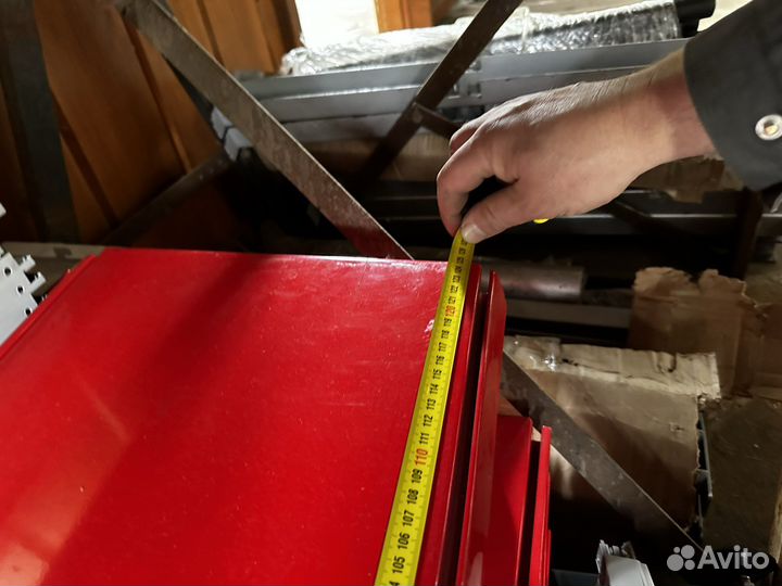 Полка стеллажная красная 125*30 см 30 шт мдм