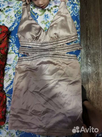 Вечернее атласное платье 48 размер