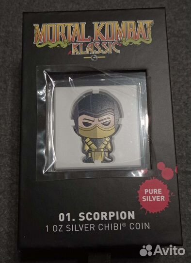 Монета Ниуэ 2022 Мортал Комбат Скорпион Серебро