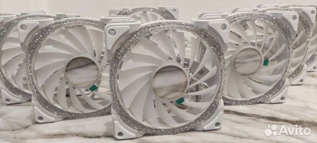 Вентиляторы новые для пк белые crystal 120mm argb
