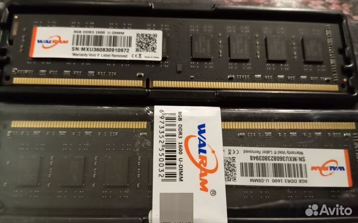 Оперативная память ddr3 8 gb 1600 walram